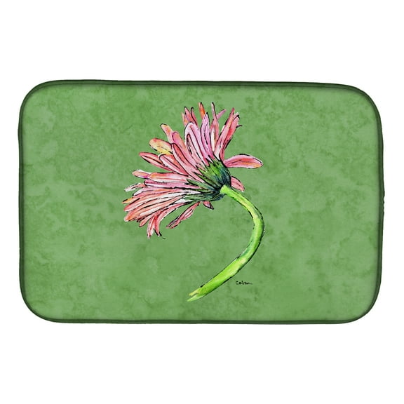 Gerber Daisy Pink Dish Drying Mat