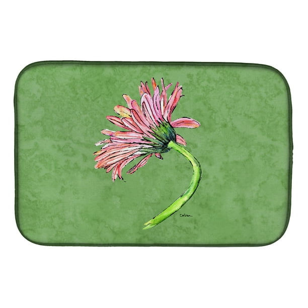Gerber Daisy Pink Dish Drying Mat