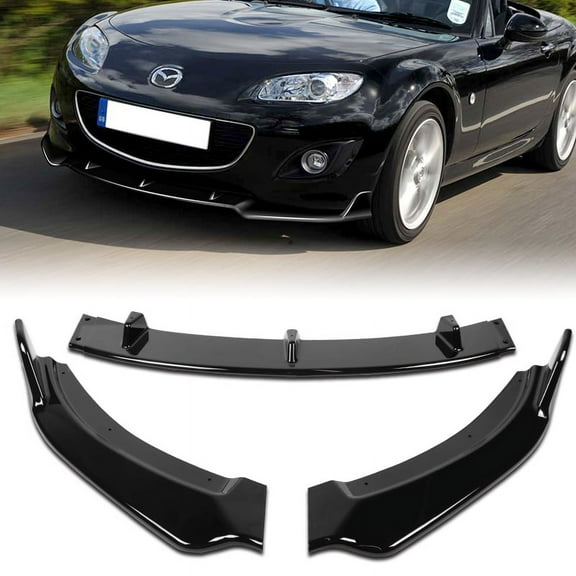 For 2009-2013 Mazda Miata MX-5 GV-Style Painted Black Front Bumper Spoiler Lip