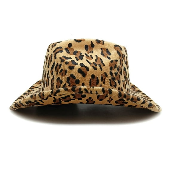 Yokua Breathable Western Cowgirls Hat Leopard Pattern Hat for Outdoor and Casual Wear