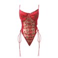 thumbnail image 2 of Gibobby Conjunto de lencería Ropa Interior Sexy con Cuello En V para Mujer, Lencería Sexy, Ropa Interior con Cordón Sin Espalda De Lencería(Rojo, XG), 2 of 5