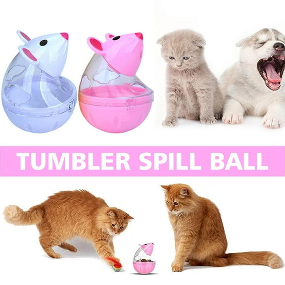 Clerance! PawCasa Pet Cat Dog Tumbler Feeder Leakage Food Dispenser Treat Ball Toy Creative
