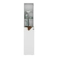 thumbnail image 3 of TUHOME Utility Foldable Ironing Cabinet with Pull-Down Table and Shelves, White, 3 of 9