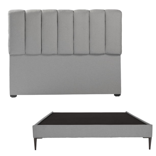 Recámara Queen Size Dicasa Kami Gris Medio con Cabecera + Base Cama Slim