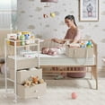 thumbnail image 5 of Baby Diaper Caddy Organizer Cart with Drawers - 3In1 Rolling Storage Cart with Wheels, Removable Diaper Caddy, Detachable Dividers - for Crib, Bedroom, Art & Craft Organizer (Off White), 5 of 8
