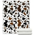 thumbnail image 3 of Cow Print Throw Blanket, Super Soft Flannel Cozy Cow Blankets for Adults, Lightweight Fuzzy Cow Blankets for Couch Sofa Bed Office, Throw Size Warm Plush Blankets for All Season 60"x50", Black Brown, 3 of 6