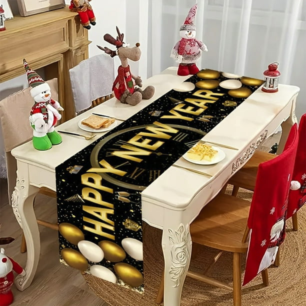 Mantel Rectangular Desechable de Nailon de 183 Cm para Decorar Fiestas de Año Nuevo 2026 | Mantel de Plástico Negro para Celebrar Nochevieja | Apto para Alimentos, Resistente a Desgarros, Fácil de Li