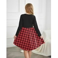 thumbnail image 3 of Arshiner Girls Long Sleeve Dress A line Twirly Skater Casual Bow Tie Dress, 3 of 7