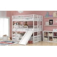 thumbnail image 5 of Generic Full-Over-Full-Over-Full Triple Bed with Built-in Ladder and Slide , Triple Bunk Bed with Guardrails, White, 5 of 9