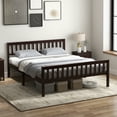 thumbnail image 2 of Gymax Wood Bed Frame Wood Slats Support Platform W/ Headboard &Footboard Queen Size, 2 of 8
