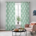 thumbnail image 6 of Kitchen Curtains 84 Inch Length 2 Panels, Green White Dandelion Grommets Window Treatment Curtain, Farmhouse Botanical Blossom Thermal Curtains Drapes for Living Room/Bathroom, 6 of 9