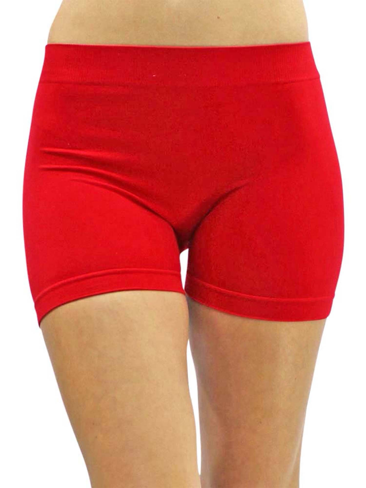 Red Stretchy 10' Seamless Yoga Shorts