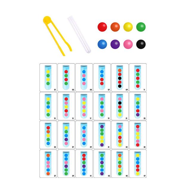 Bewildely 1 Juego de juguetes de tubo de ensayo con cuentas y bolas, un nuevo tipo de juguetes de bolas y cuentas para la educación de la Juguetes Educativos