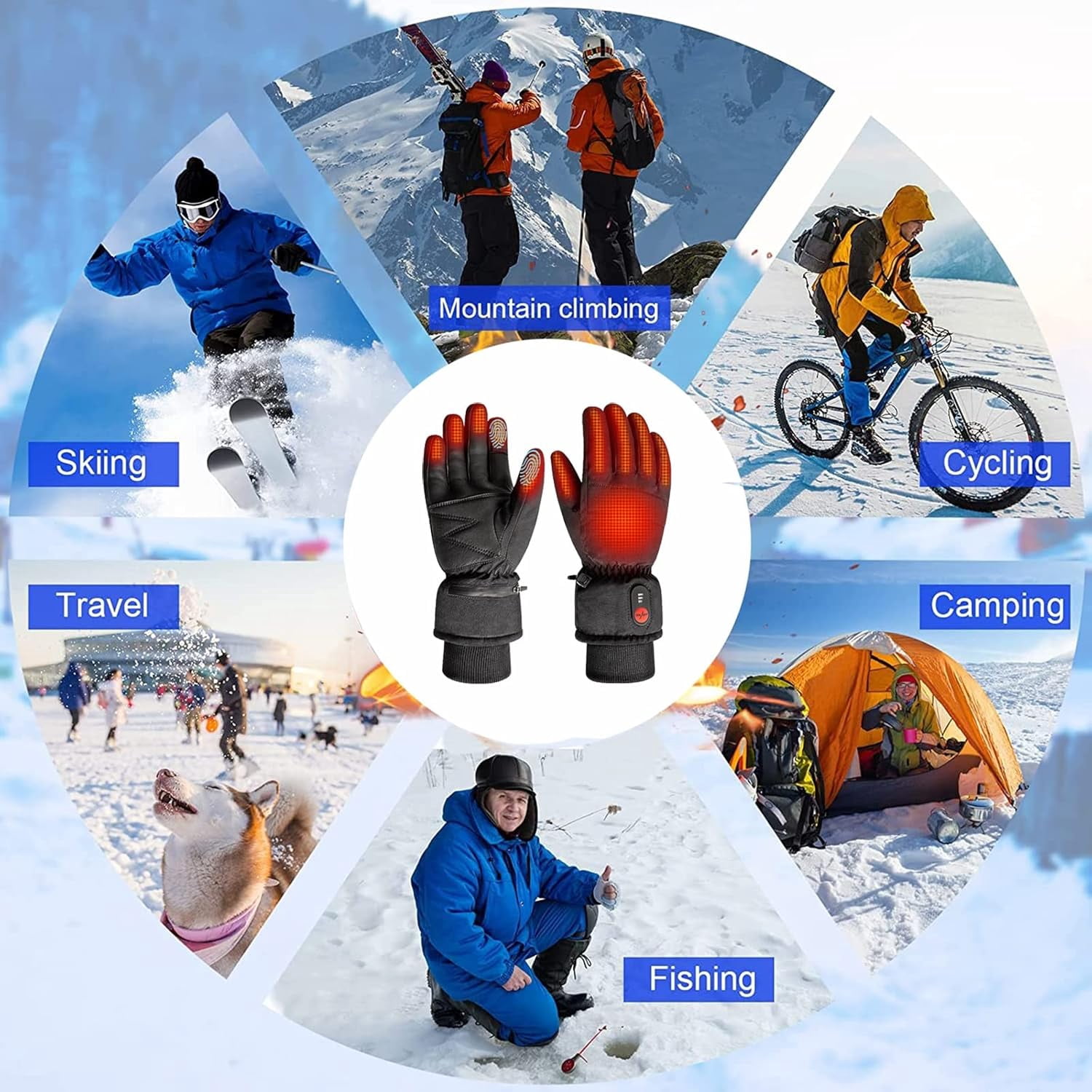 SAVIOR HEAT Electric Heated Gloves for Men Women, 7.4V 2200mAH Rechargeable Battery Heated Work Glove, Touchscreen Winter Hand Warmer Gloves for Motorcycle Skiing Riding Arthritis & Raynaud's