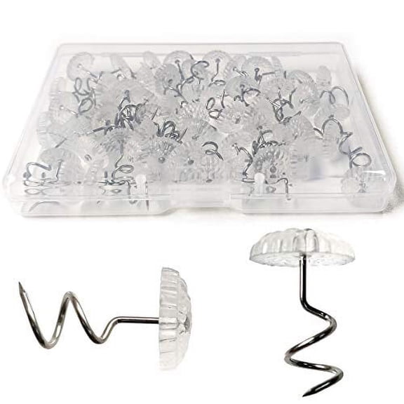Twist Pins with Clear Heads,Ideas Bedskirt Pins for Holds Bedskirts,Drapes,Slipcovers and Other Fabric and Materials Securely in Place(Pack of 50)