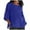 Blue, variant on Patlollav Ladies Womens Fashion Cropped Sleeve Solid O-Neck Cotton Loose Shirts Tops