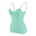 thumbnail image 6 of VV AVEORS Tank Tops For Women Adjustable Spaghetti Strap V Neck Undershirt Built In Bra Plus Size Basic Going Out Casual Camisole Tops Mint Green 4XL, 6 of 7