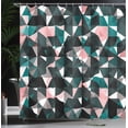 thumbnail image 3 of Ambesonne Geometric Shower Curtain, Retro Pattern Modern Art, 69"Wx84"L, Dark Turquoise, 3 of 4