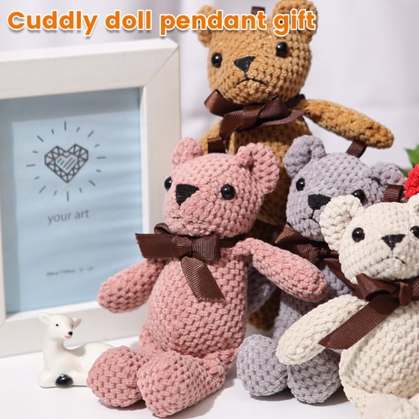 Oso De Peluche De Juguete, Oso Encantador Suave, Juguete De Peluche Corto Con Bonito Lazo, Muñeco De Oso De Empuje Decorativo Muyoka Hogar