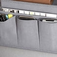 thumbnail image 4 of Sofa Armrest Organizer with Cup Holder Tray, Chair Arm TV Remote Holder for Recliner Couch, Armchair Caddy Bedside Storage Pockets Bag for Cellphone Tablet Books Drinks, 4 of 7
