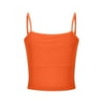 thumbnail image 4 of Otntypg Bralettes for Women Adjustable Spaghetti Strap Mesh Tank Top Sexy Tube Slim Y2K Camisole Orange S, 4 of 7