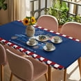 thumbnail image 3 of Independence Day Table Cloths for 4 Foot Rectangle Tables, Blue Truck Star Usa Flag Red White Plaid Patio Waterproof Elastic Fitted Tablecloths, Washable Rectangular Table Cover for Camping, 3 of 8