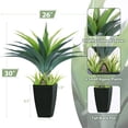 thumbnail image 5 of Artificial Spiked Agave Plant 2.5ft, 30 Inch Tall Fake Aloe Vera Plants in Black Pot, Fake Floor Plant Indoor Outdoor for Front Porch Patio Home Office Door Step Decor 1PCS, 5 of 6