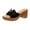 Black, variant on RUIYANQI Women's Perforated Platform Mules - Block Heel Open Toe Slides, Trendy Summer Party Footwear, Comfortable Casual Dress Sandals, Stylish Cutout Design