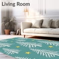 thumbnail image 2 of ODIKA 6'x9' Machine Washable Non-Slip Area Rug, Snow Dusted Pine Forest Motif with Scattered Accents High Traffic Rug, White, 655825, 2 of 7