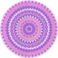 thumbnail image 1 of Ahgly Tapis Rond Lavable en Machine Intérieur Transitionnel Fleur Rose, 6 Pieds Rond, 1 of 7