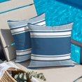 thumbnail image 2 of Throw Pillow Covers, Farmhouse Blue Striped Decorative Throw Pillow Covers 18x18 Inch, Modern Minimalist Stripes Square Linen Pillow Cases for Couch/Living Room/Sofa, 2 of 9