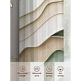 thumbnail image 6 of Abstract Wave Texture Sheer Curtains 84 Inches Long 2 Panels Green Beige Bump Theme Light Filtering Semi Sheer Window Curtains Drapes for Bedroom Living Room 52"x84", 6 of 7