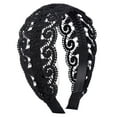 thumbnail image 2 of harmtty Headband Anti- with Teeth Elegant Wide High Toughness Stable Fixing Hair Accessories Delicate Lace Embroidery Women Hairband for Party,Black, 2 of 8