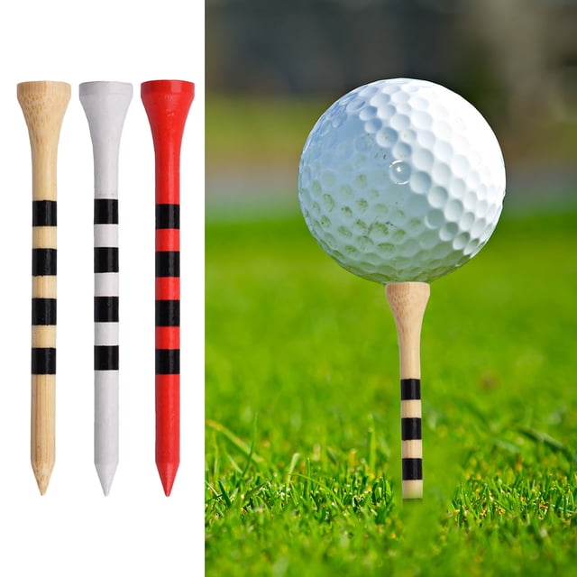 20Pcs Golf Tee Striped Increase Flight Distance Low-Resistance Tip Stabilize 70/83mm Practice Training Golf Ball Holder Golf Training