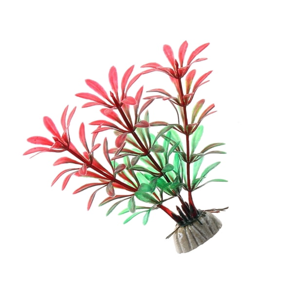 Methold 10 piezas de decoración de peceras estables ABS no tóxico y degradable para el hogar o la oficina agua de acuario Artificial CX03Red Type3 NO3