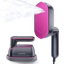Jack & Rose S2 Travel Steamer Iron for Clothes, 1200w Portable Handheld Garment Steamer Iron, 8s Fast Heat-Up No-Spill Large Ceramic Panel, 2-in-1 Clothes Steamer with 180° Rotating Head, Purple
