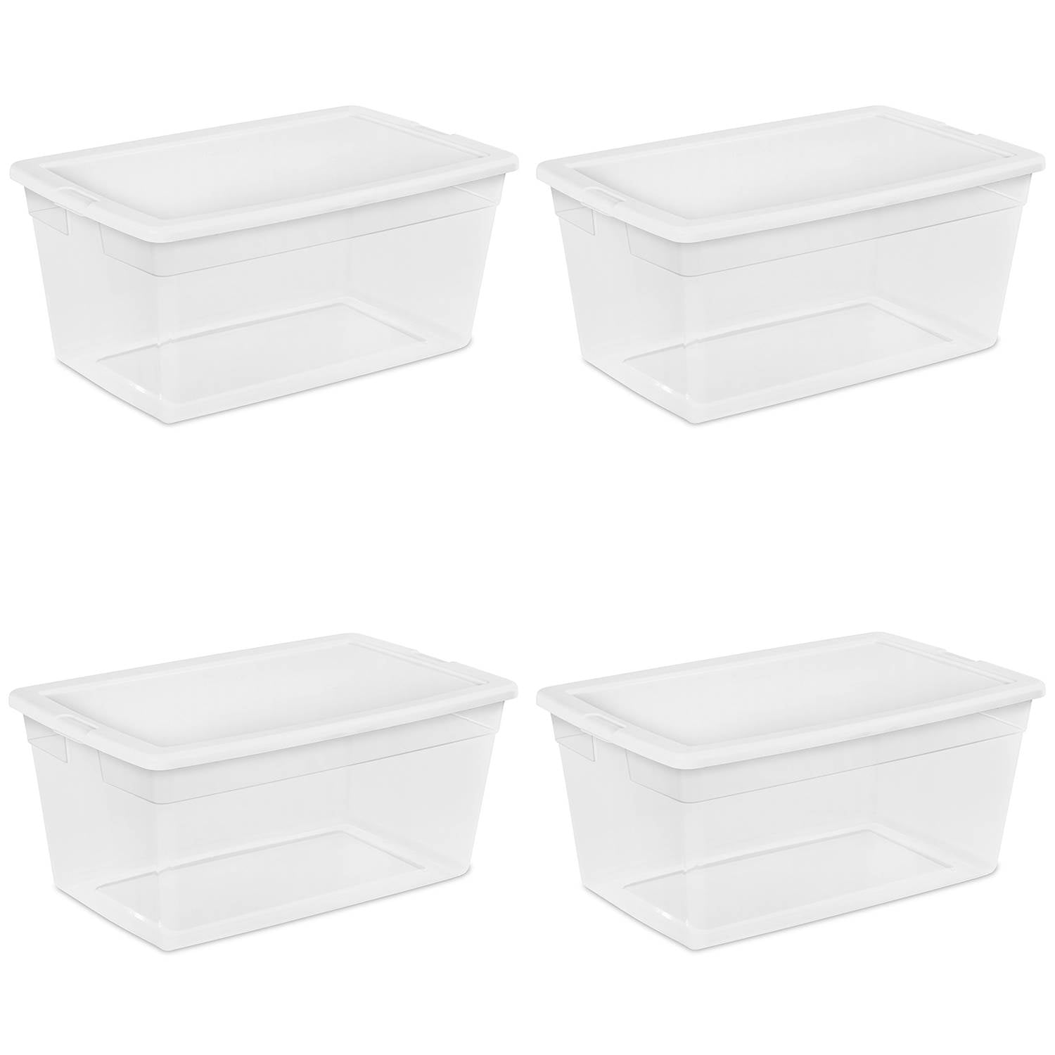 Sterilite 90-Quart Storage Box with Clear Base and White Lid (4 Pack) | 16668004 Images Sterilite 90-Quart Storage Box with Clear Base and White Lid (4 Pack) | 16668004