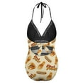 thumbnail image 4 of One Piece Swimsuit Women Tummy Control - V Neck Hamburger Chicken Legs Halter Swim Suits for Women 2025, Padded Full Coverage Bathing Swim Suit for Women, 4 of 7