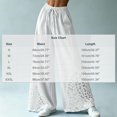 thumbnail image 3 of Kttectoa Womens Pants Drawstring Wide Leg Palazzo Pants Floral Lace Hem Boho Loose Casual Pants Vacation Solid, 3 of 5