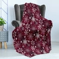 thumbnail image 4 of Snowflake Soft Flannel Fleece Throw Blanket, Colorful Christmas Pattern with Snowflakes and Ornamental Stars Swirls, Cozy Plush for Indoor and Outdoor Use, 60" x 80", Multicolor, by Ambesonne, 4 of 5