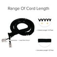 thumbnail image 4 of Durable 4 Inch Lead Handset Cord - Flat Black Telephone Cable for Clear Communication and Strength - Perfect for Home or Office - 12 FT, 4 of 6