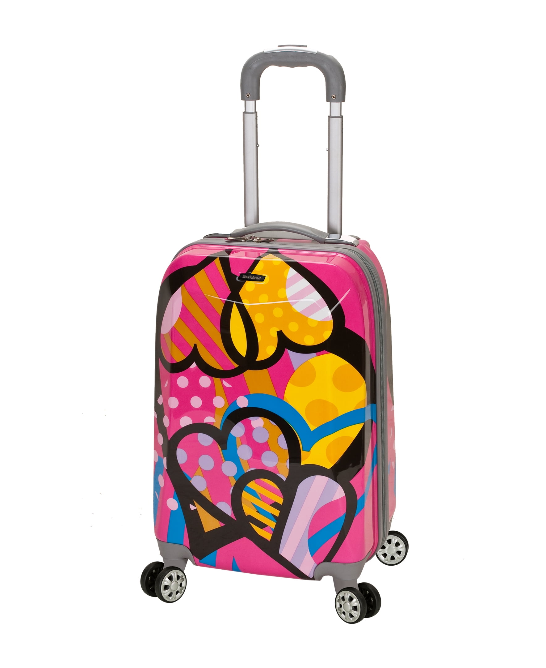 Rockland Adult 3-Piece Heart Hardside Luggage Sets, Pink