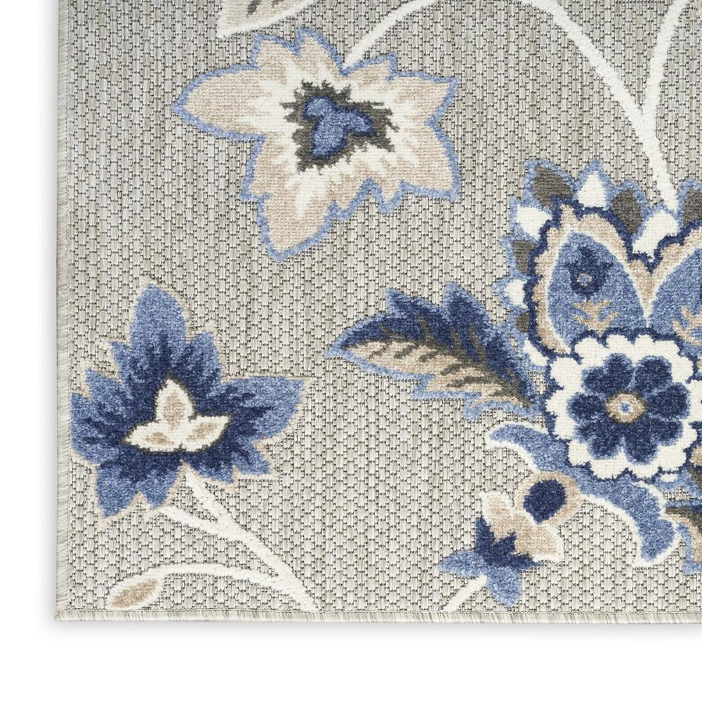 Nourison Aloha Indoor/Outdoor Blue/Grey 6' x 9' Area Rug, (6x9)