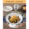 thumbnail image 3 of 15 Inch Round Placemats Set of 6, Navy Blue Christmas Non Slip Heat Insulation PP Table Mats, Snowman Xmas Tree Poinsettia Eucalyptus Washable Place Mats for Kitchen Dining Party Table Decor, 3 of 7