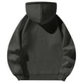 thumbnail image 3 of Domuza Mens 1/4 Zip Hoodies Long Sleeve Drop Shoulder Casual Hooded Sweatshirt Fall Winter Trendy Loose Fit Solid Color Pullover Dark Gray S, 3 of 3