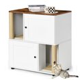 thumbnail image 2 of Ataucjin Hidden Cat Litter Box Enclosure Kitty Litter Box Furniture with Storage Drawer and Metal Legs, 45'' Coffee Table with Cat House for Living Room, 2 of 8