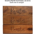 thumbnail image 4 of Acacia Wood Remote Control Holder Caddy, TV Organizer for Table, Vintage Farmhouse Desk Caddy (Brown-for 6+ Controls), 4 of 4