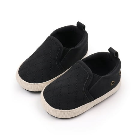 

Baby First Walking Shoes Solid Color Infant Crib Shoes Soft Casual Slip-on Sneakers for Toddler Boys Girls