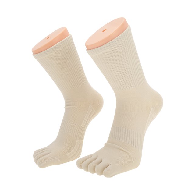 Ofertas Únicas 1 Par de Calcetines de Cinco Dedos Calcetines Cálidos y Cómodos para Mujeres Beige