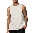 thumbnail image 3 of UDAUDU Men's Tank Top Cotton Soft Sleeveless Workout Muscle Shirts Casual Comfortable Gym Running Shirt Beige 3XL, 3 of 7